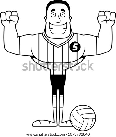 A cartoon volleyball player smiling.