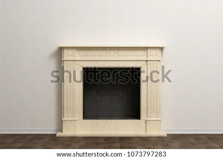Beautiful fireplace in classical home interior