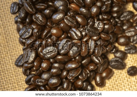Coffee bean with sackcloth