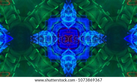 Abstract kaleidoscope background. Beautiful multicolor texture. Unique kaleidoscopic design. Long exposure shot.