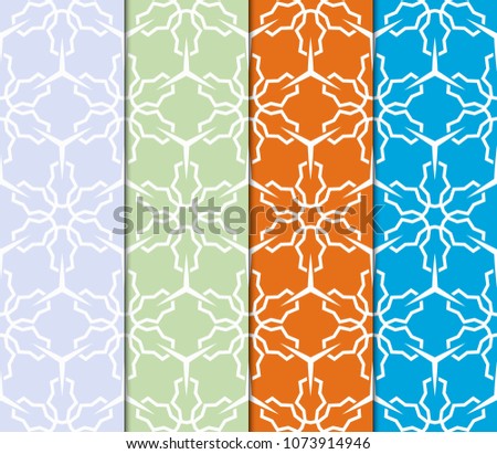 Set of Seamless pattern set. Fashion geometric ornament. Vodern texture. Vector modern illustration.