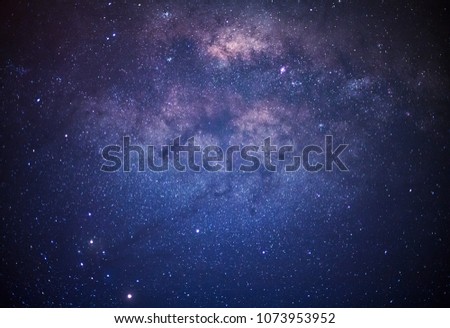 Close-up of Milky Way Galaxy, Long exposure photograph, with grain

