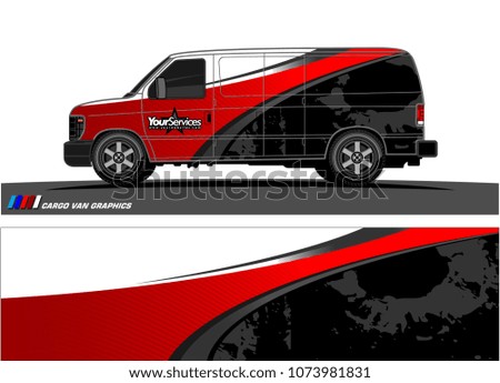 Van graphics.abstract curved shape with modern camouflage design for vehicle vinyl wrap and car branding 
