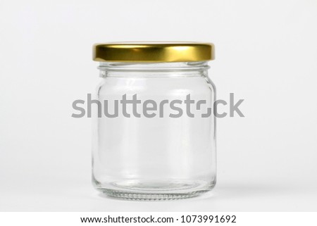empty jar on white background