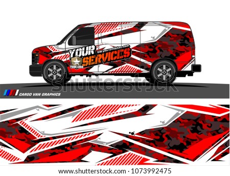 
Cargo van graphic vector. abstract racing shape with modern camouflage design for vehicle vinyl wrap 
