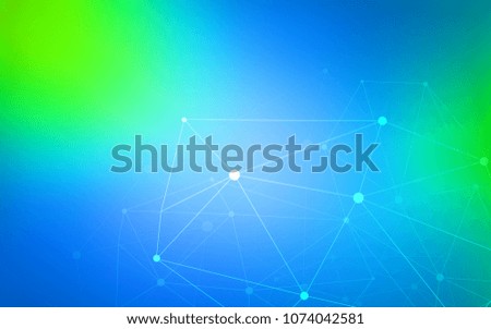 Light Blue, Green vector cover with spots, lines. Abstract illustration with colorful discs and triangles. Completely new template for your brand book.