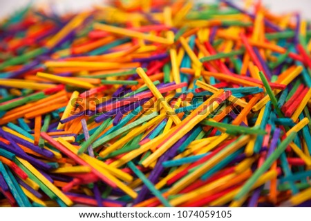 Colored wooden sticks
