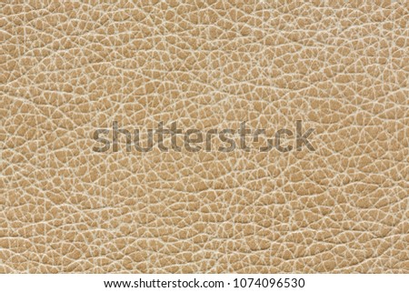 Gentle leather texture in beige tone. High resolution photo.