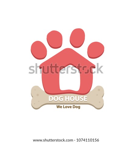 Logo Design Dog House And Bone  Black Color
