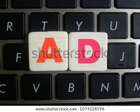 Word Ad on keyboard background