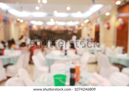 blurred soft of party room for background