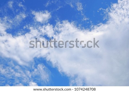 Beautiful nature blue sky with clouds, sky clouds background, cloudscape concept. Space for text in template. Empty.