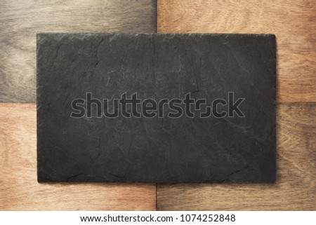 sign panel at wooden background surface