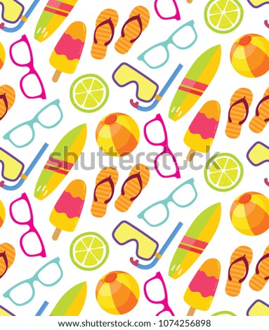 Summer flat color pattern background