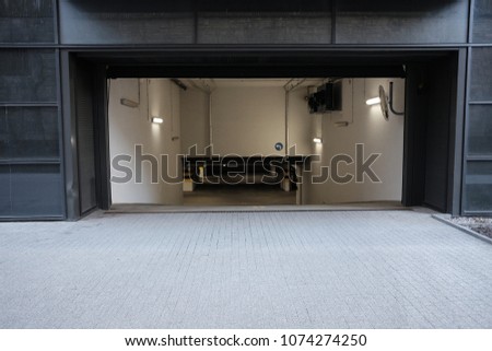 covered parking entrance