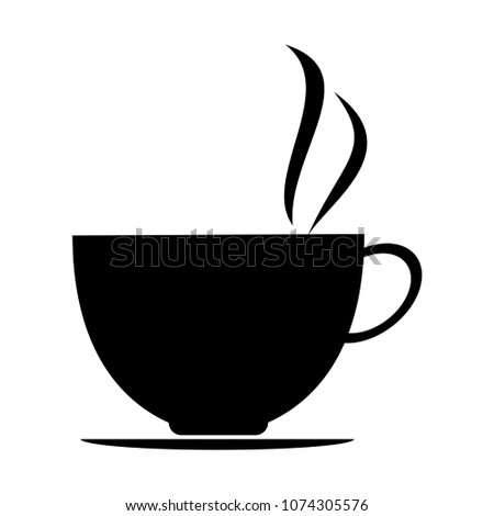 coffee cup with smoke on a white background