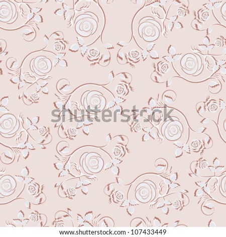 Rose seamless background floral pattern.Retro vintage vector wallpaper flower texture.