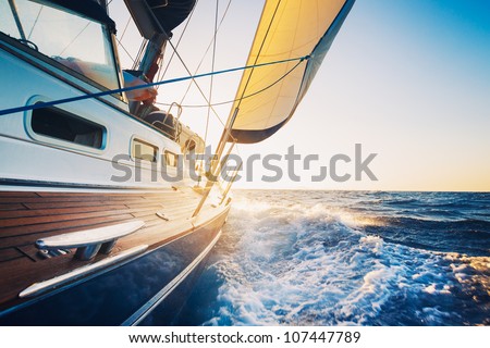 Sailing to the Sunrise Royalty-Free Stock Photo #107447789