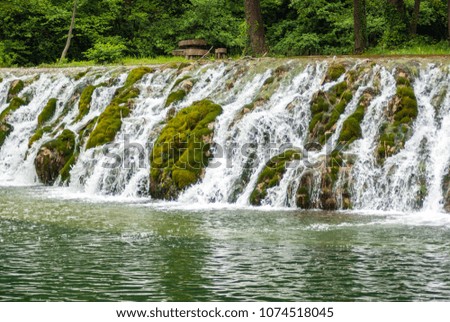 Amazing waterfall. Travel destination. Beautiful nature.