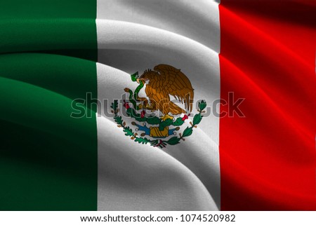 The waving flag of Mexico