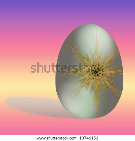 Ornamental easter egg illustration with cast shadow