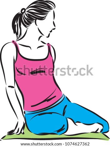 fitness woman stretching relax vector illustration