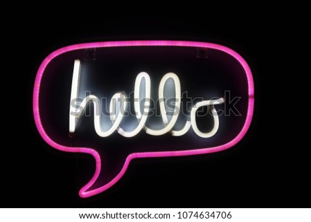 Hello Neon Sign Light