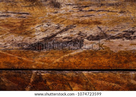 Rough wooden surface texture. Warm brown timber texture macro photo. Natural wood background. Distressed weathered lumber board. Natural timber surface. Wooden table top view. Lumber plank floor