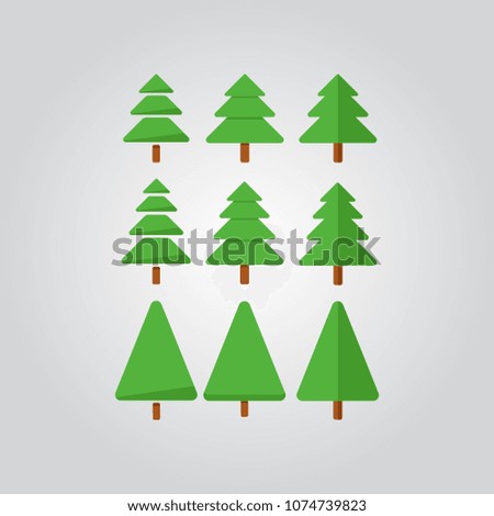 Christmas tree vector set.