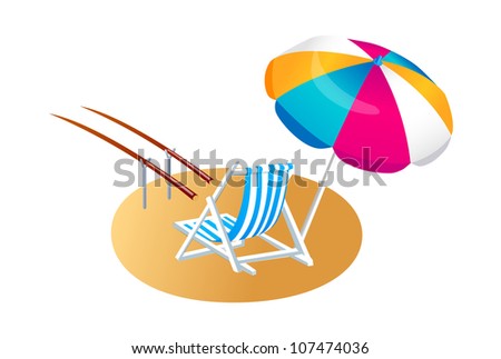 vector icon parasol and chair