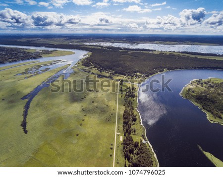 River Lielupe lower reaches and lake Babite, Latvia.