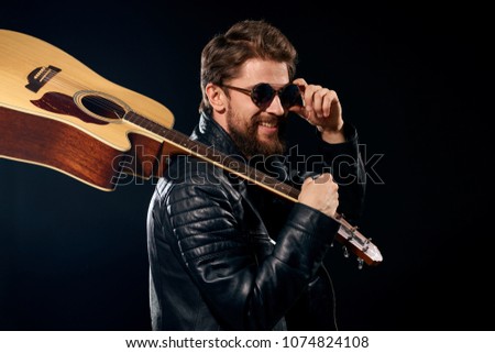  man with guitar, art, music, songs                              