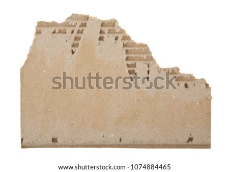 pieces of cardboard isolated on white background