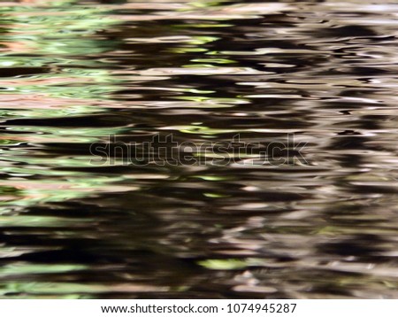 Green and Black abstract water background formed from reflections of trees and movement in a river