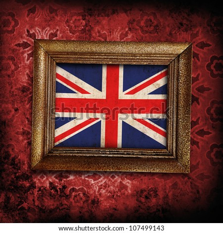 UK framed flag on grunge background