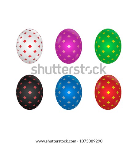 Colorful Easter eggs with decorative ornamental patterns