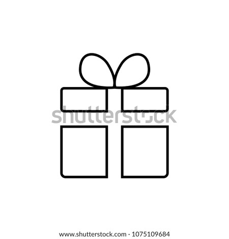 Gift box line icon, outline vector sign, linear style pictogram isolated on white. Present symbol illustration. Editable stroke. Pixel perfect