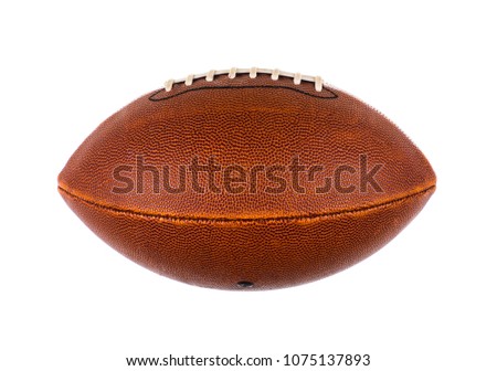 ball for American football isolated on white background Royalty-Free Stock Photo #1075137893