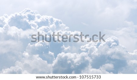 White and gray clouds in blue sky. Royalty-Free Stock Photo #107515733