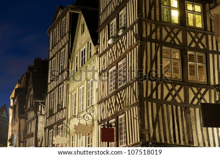 Rouen (Haute Normandie, France). Rue du Gros Horloge