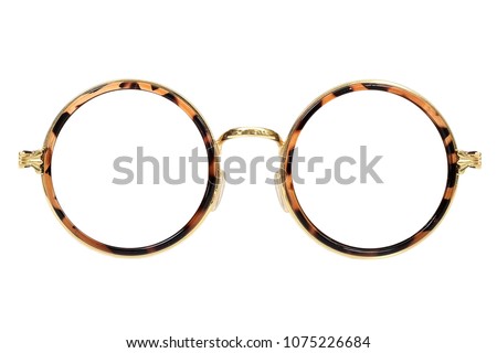 Glasses isolated on white background for the design of portraits Royalty-Free Stock Photo #1075226684