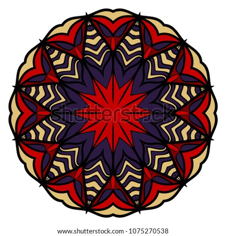 Vector mandala, Floral mandala. Oriental mandala. Vintage decorative fantastic elements. Vector illustration. It is vector illustration.