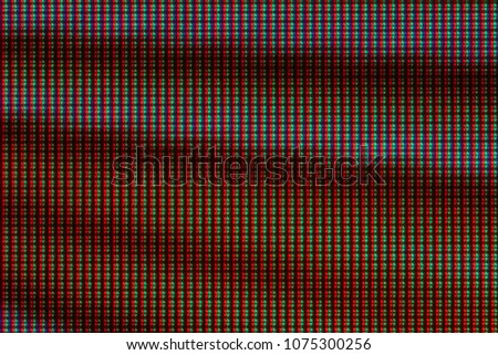 Pixels of an LCD screen displaying changing colors