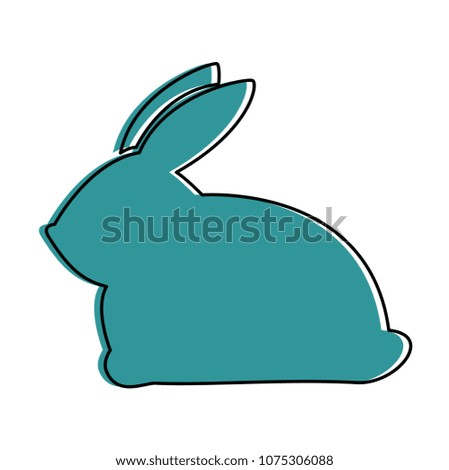 cute rabbit silhouette easter celebration