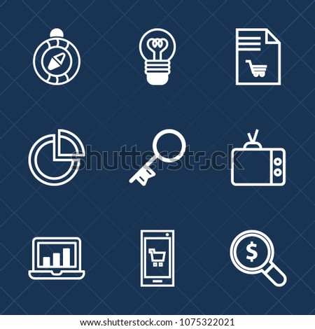 Premium set with outline icons. Such as house, south, nautical, market, graph, west, security, online, supermarket, business, phone, electric, lamp, presentation, app, door, bright, laptop, television