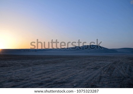 Sunrise in the Desert Sand Dunes