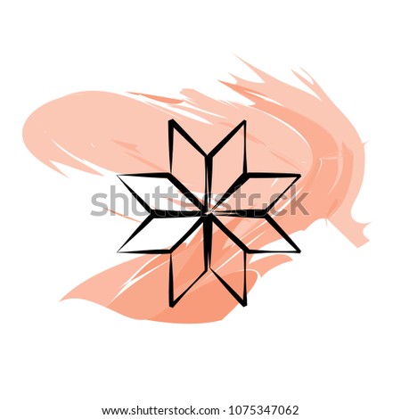 geometric flower emblem traditional ornament Royalty-Free Stock Photo #1075347062