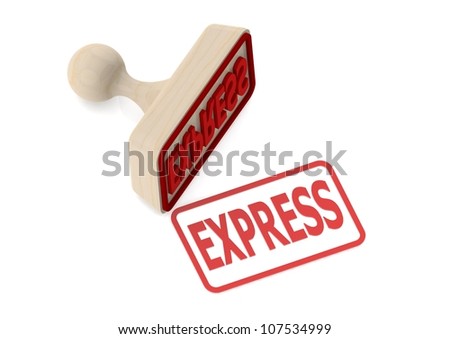 Wooden stamp with express word