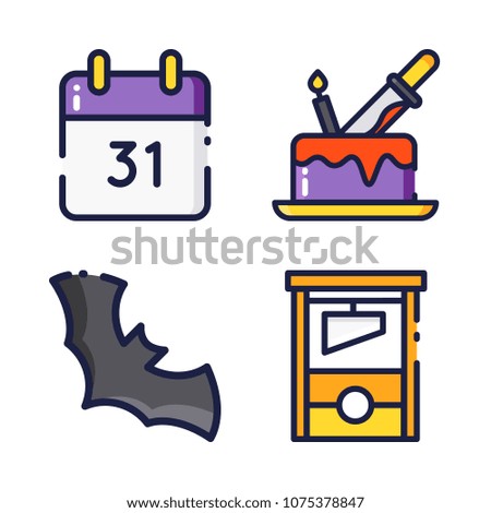halloween icon.black design color set
