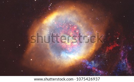 Glowing spiral galaxy. Elements of this Image furnished by NASA.